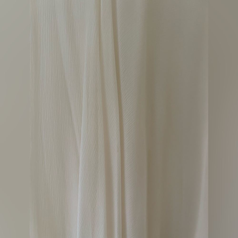 *SOLD* Vintage Cream Chiffon Maxi Skirt with Matching Faux Pearl Scarf - Picture 4 of 14